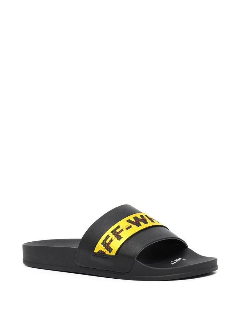 Black Industrial Logo Band Slides