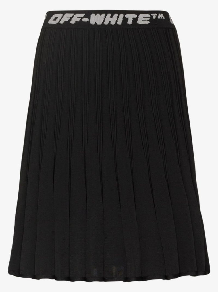 Logo Band Pleated Mini Skirt