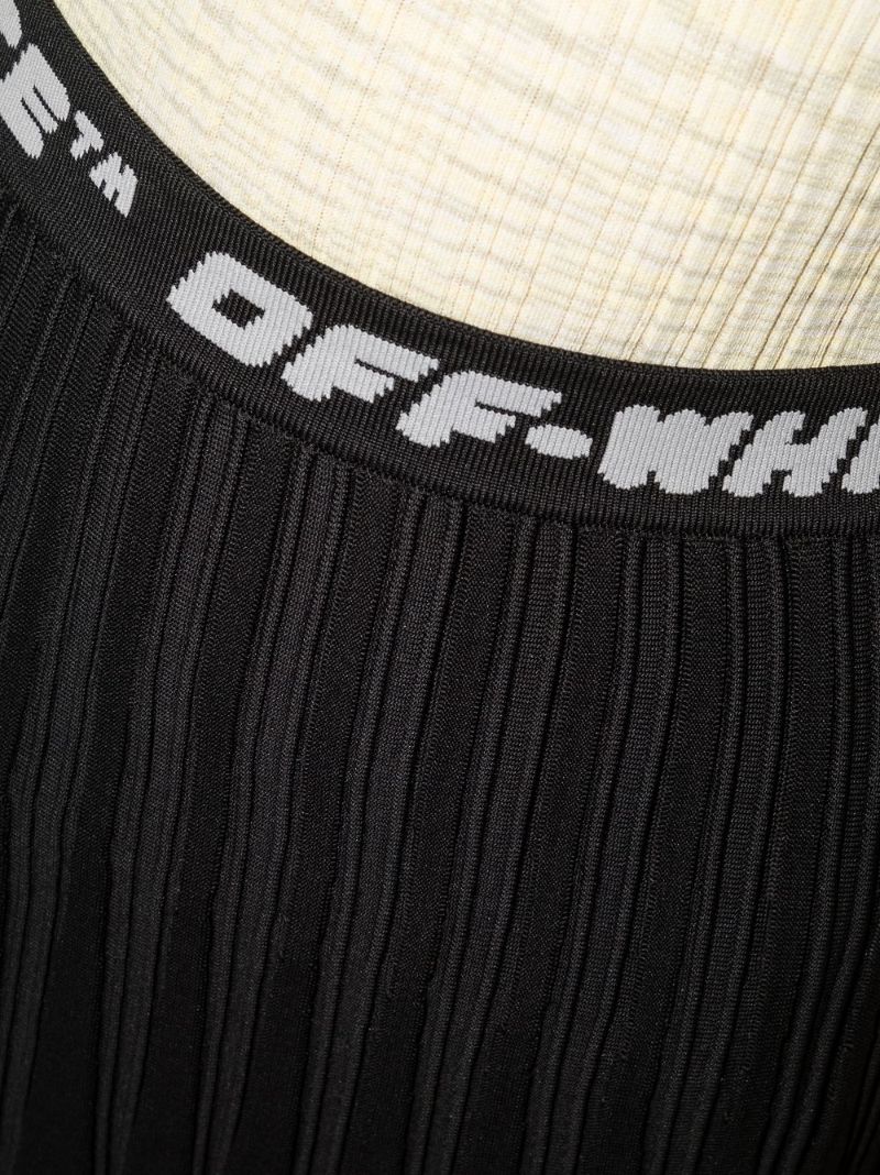 Logo Band Pleated Mini Skirt