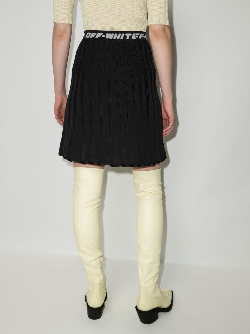 Logo Band Pleated Mini Skirt
