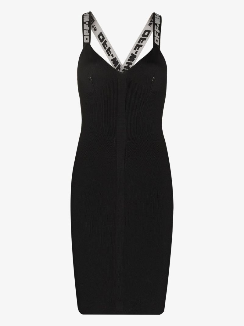 Black Logo Tape Mini Dress