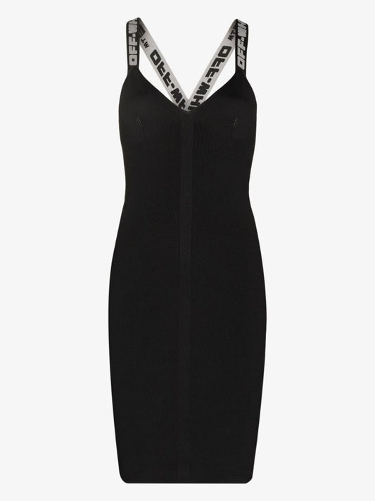 Black Logo Tape Mini Dress