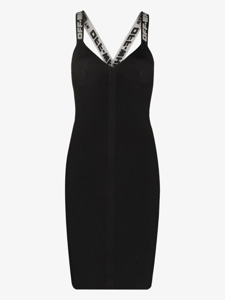 Black Logo Tape Mini Dress