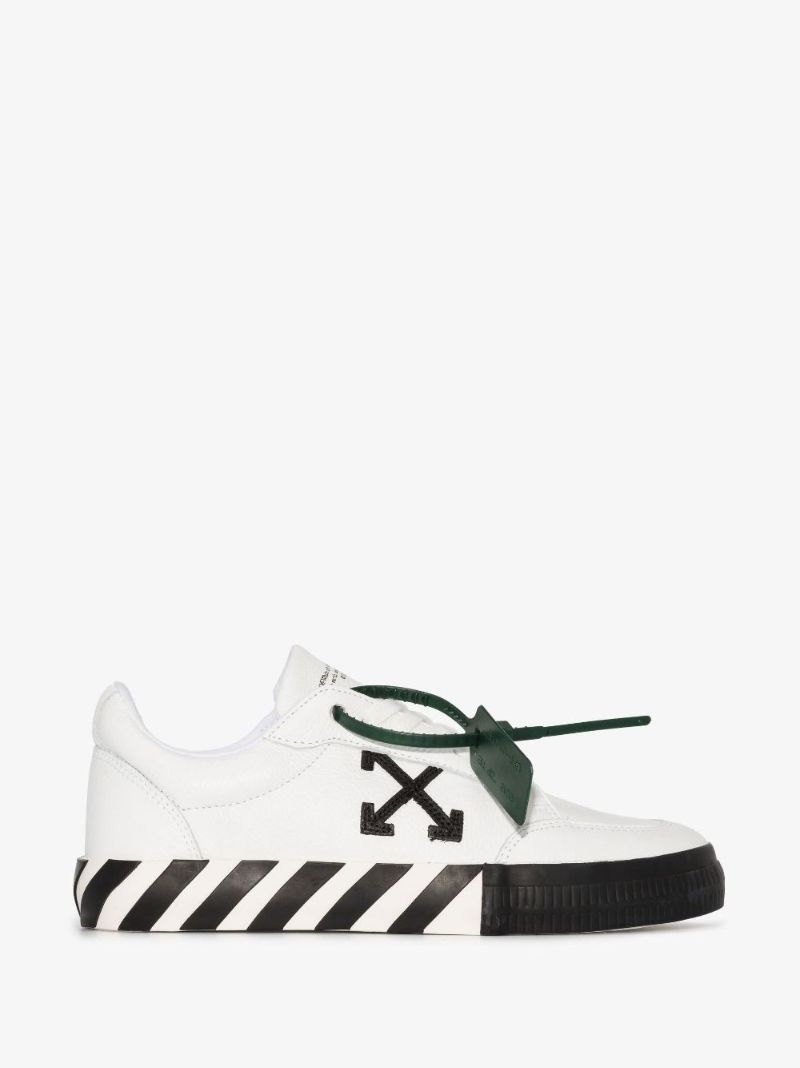 White Vulcanised Low Top Sneakers