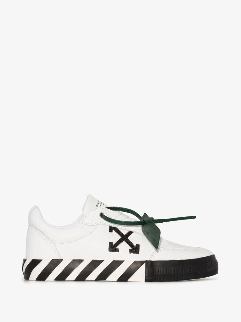 White Vulcanised Low Top Sneakers