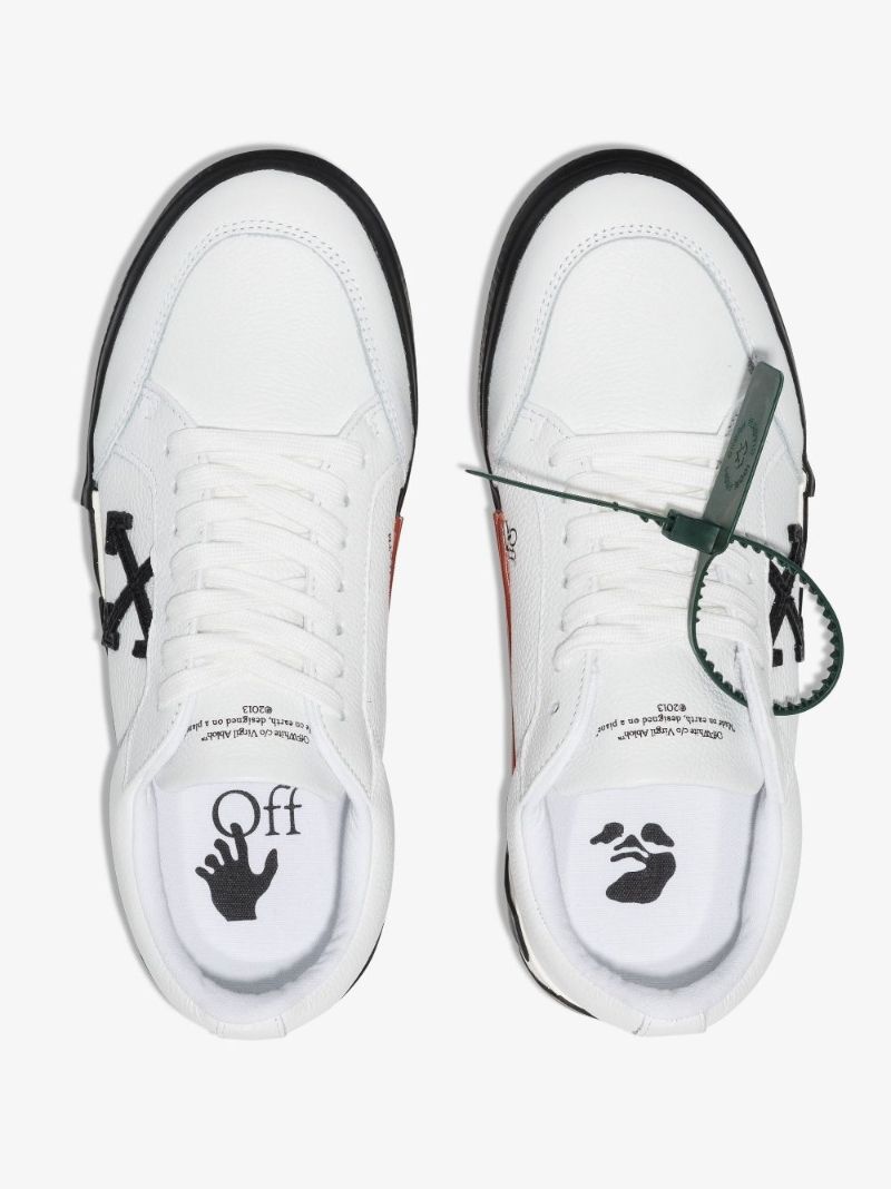 White Vulcanised Low Top Sneakers