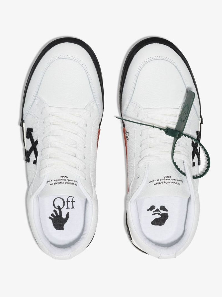 White Vulcanised Low Top Sneakers