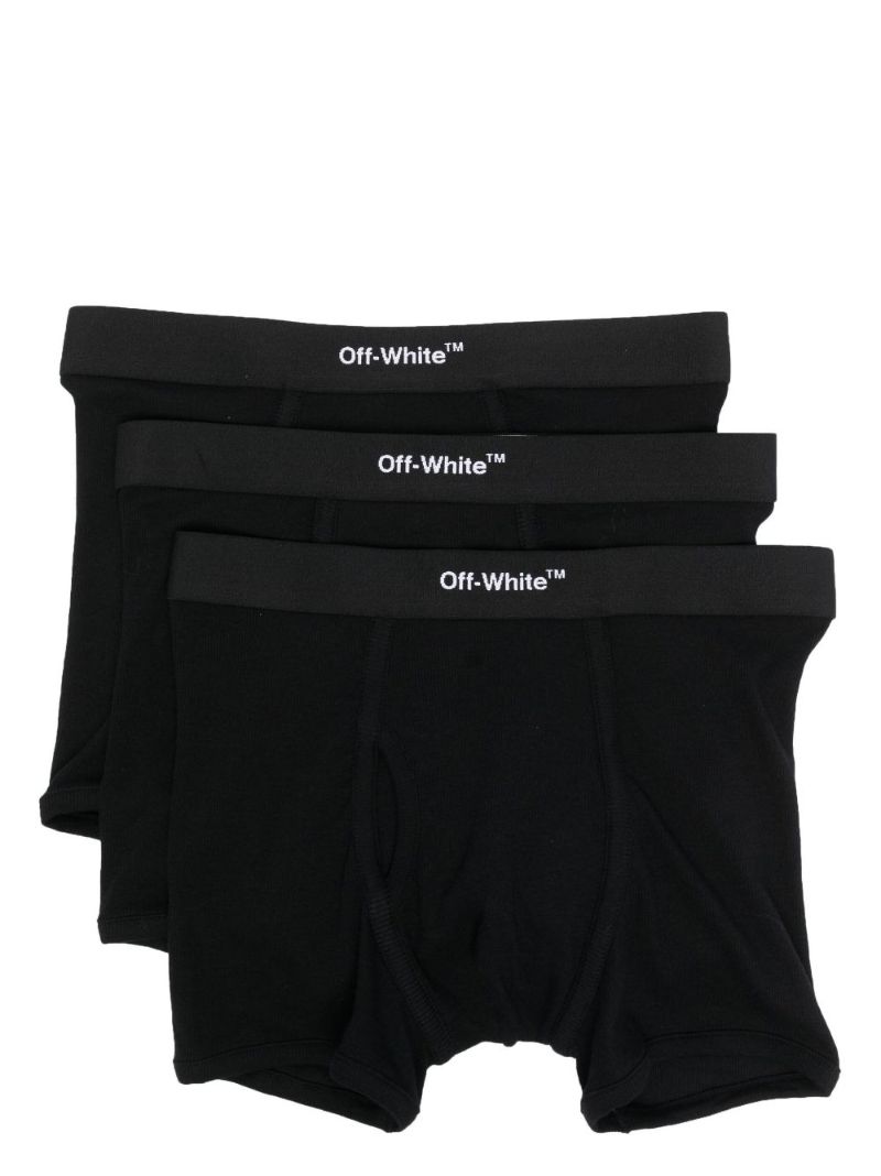 Black Logo Print Boxers