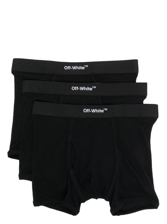 Black Logo Print Boxers