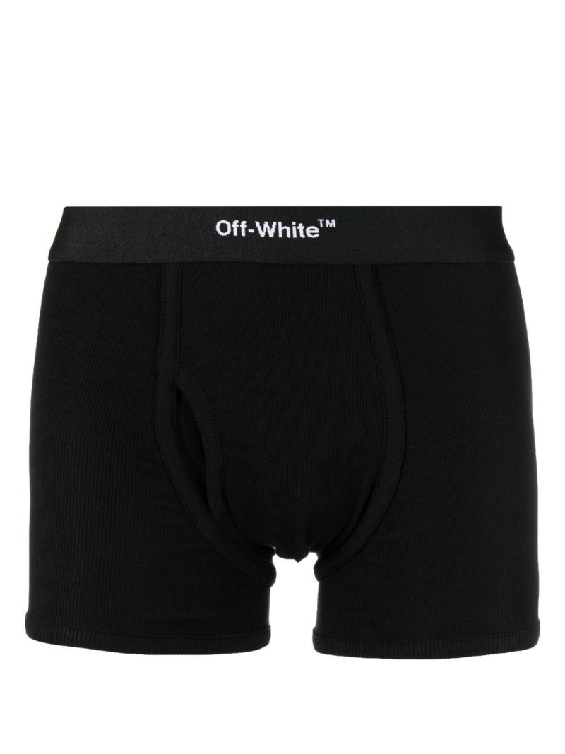 Black Logo Print Boxers