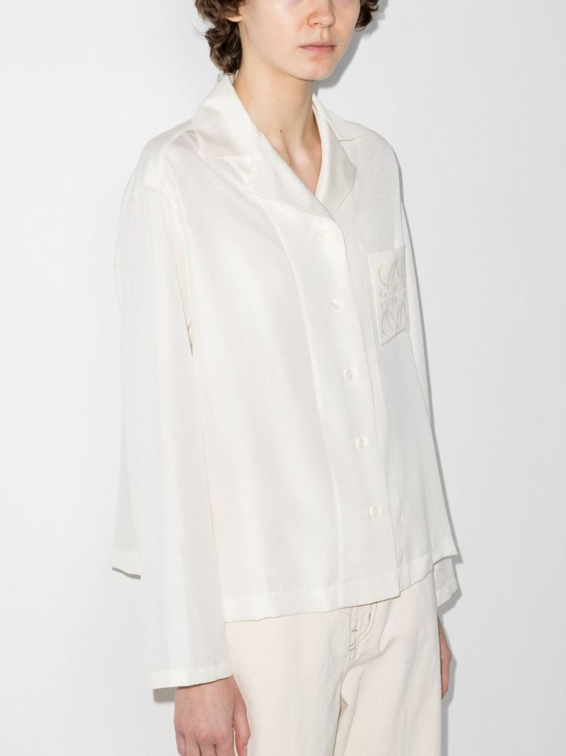 White Anagram Silk Pyjama Shirt