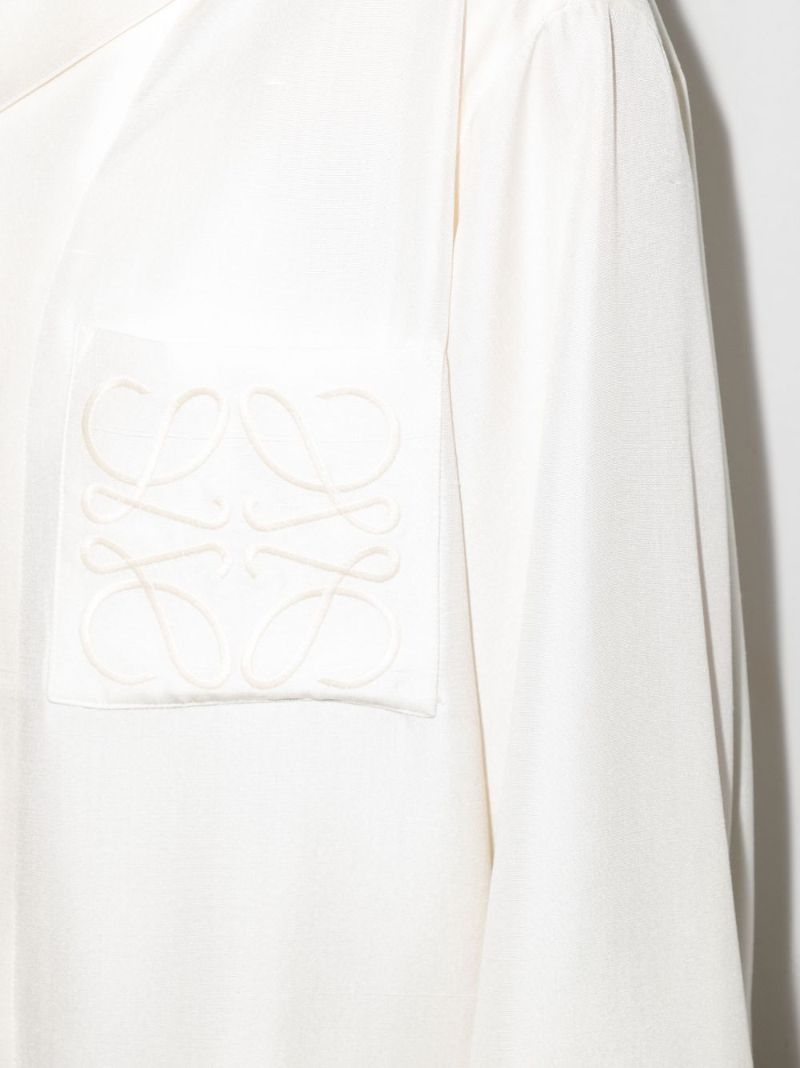 White Anagram Silk Pyjama Shirt