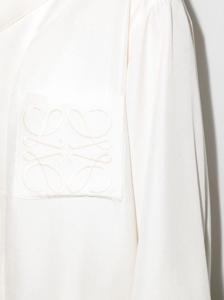 White Anagram Silk Pyjama Shirt
