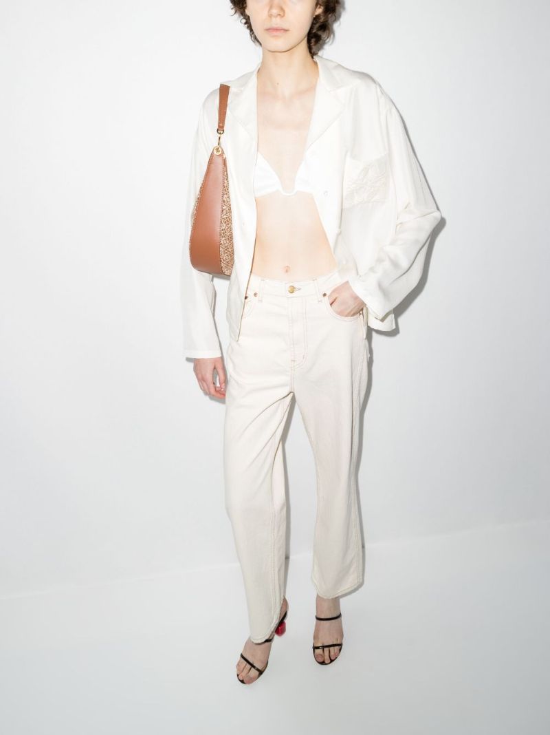White Anagram Silk Pyjama Shirt