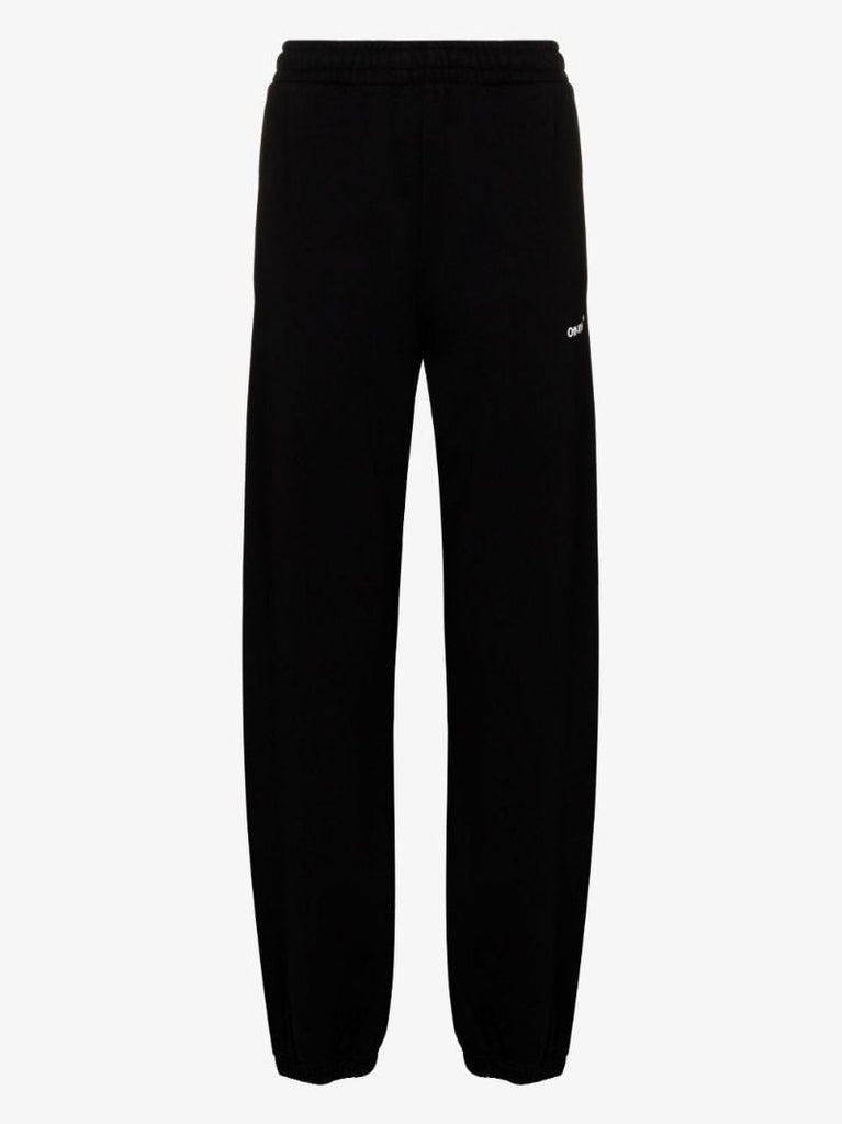 Black Diag Helvetica Track Pants