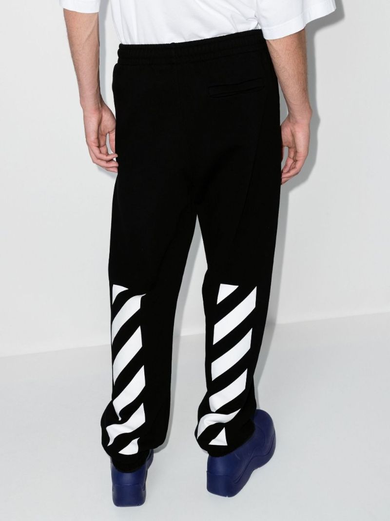 Black Diag Helvetica Track Pants