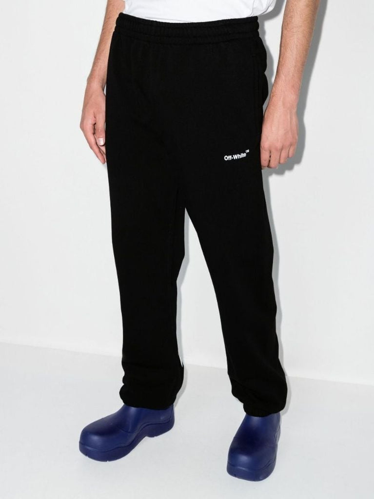 Black Diag Helvetica Track Pants
