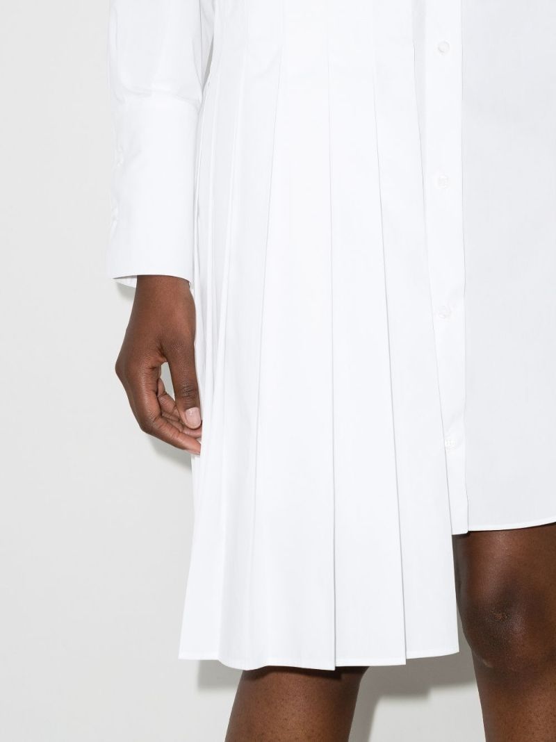 White Asymmetric Cotton Mini Shirt Dress