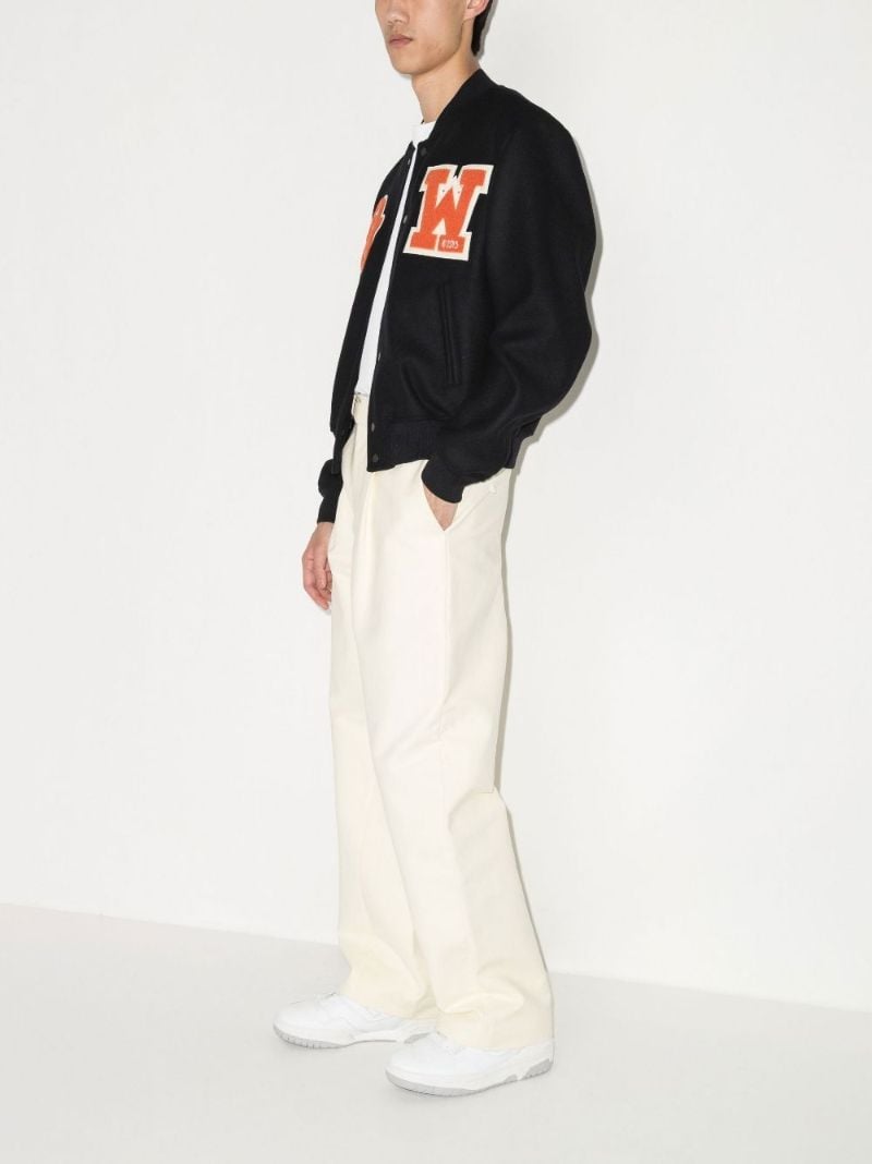Black Ow Patch Varsity Jacket