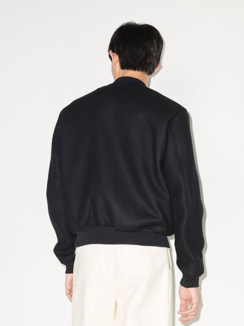 Black Ow Patch Varsity Jacket