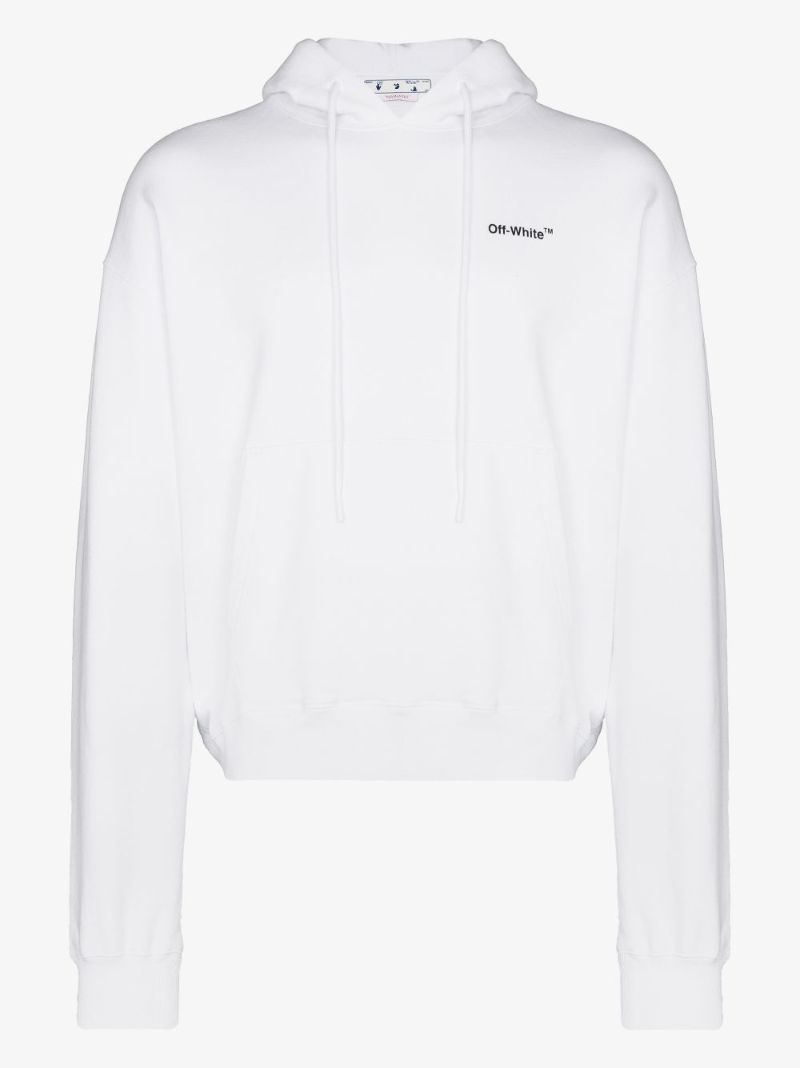 White Caravaggio Arrow Logo Hoodie