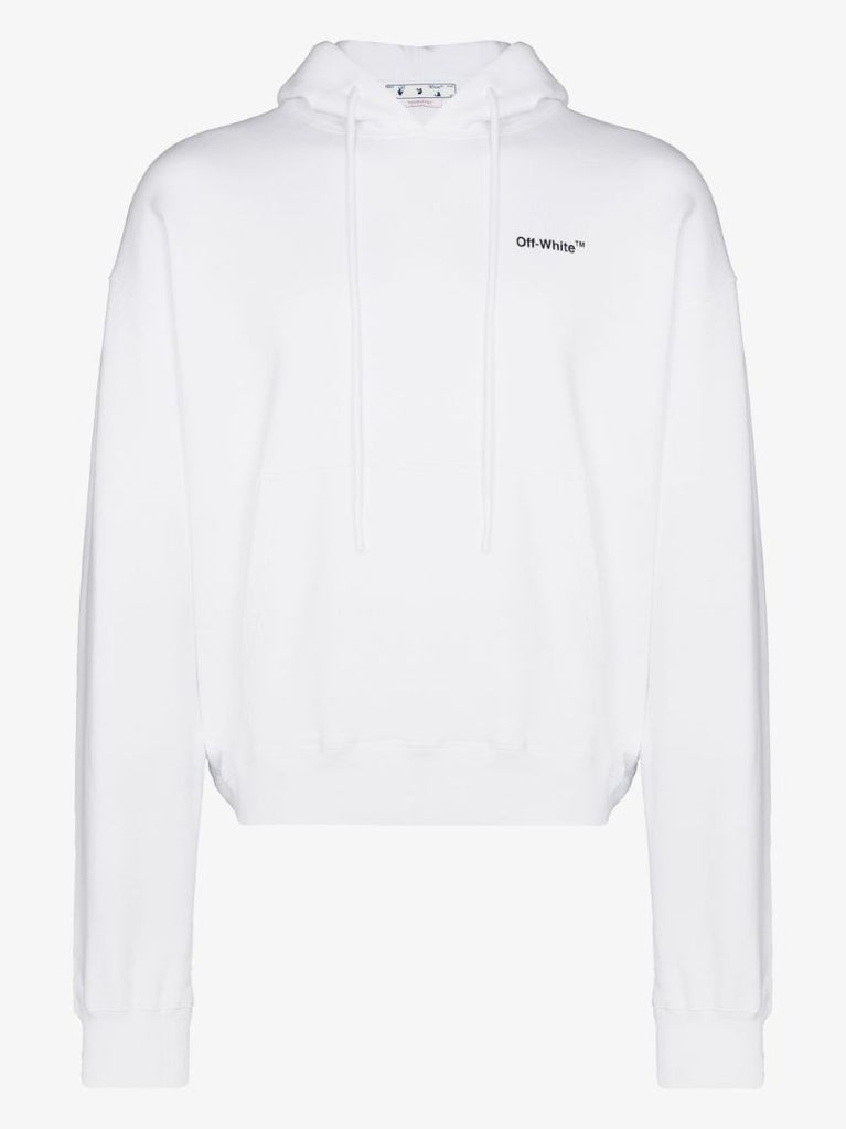 White Caravaggio Arrow Logo Hoodie