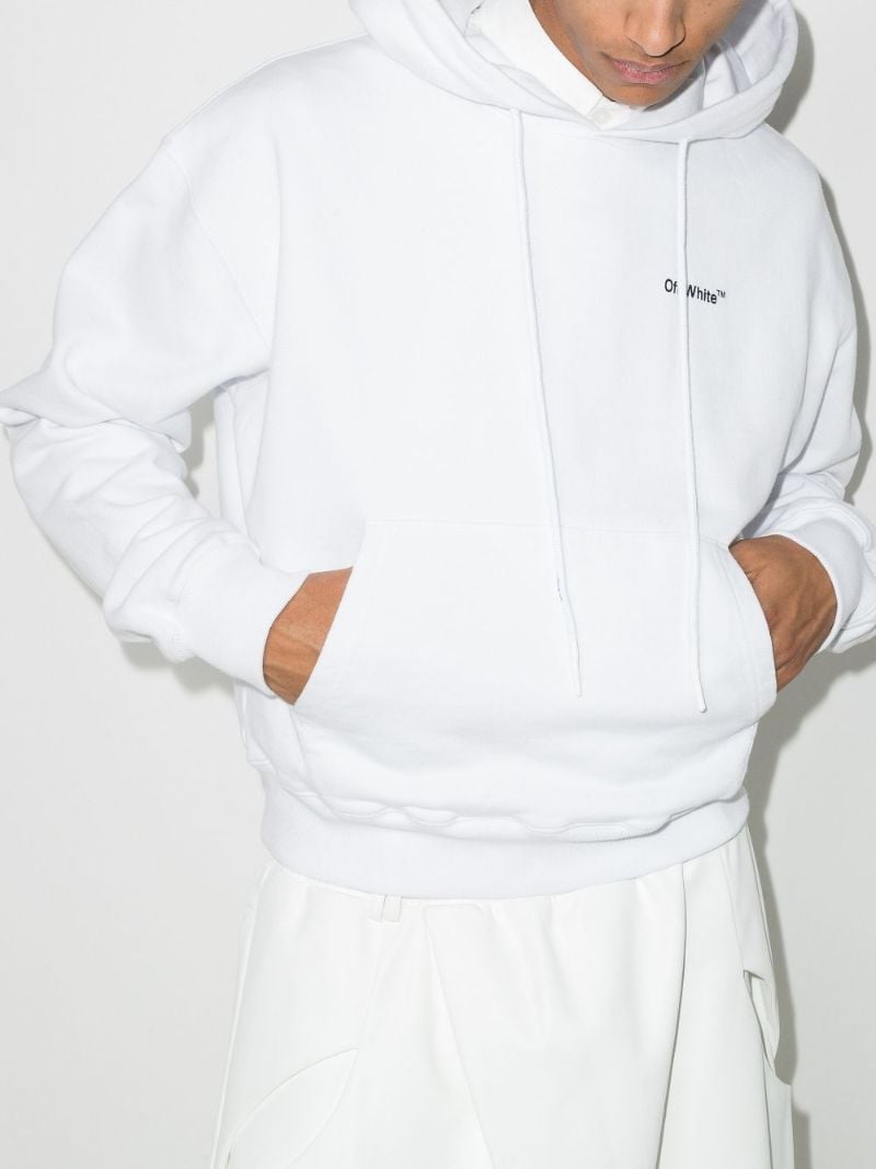 White Caravaggio Arrow Logo Hoodie