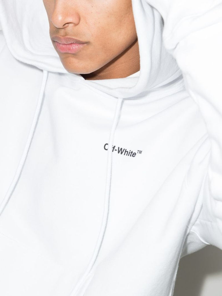 White Caravaggio Arrow Logo Hoodie