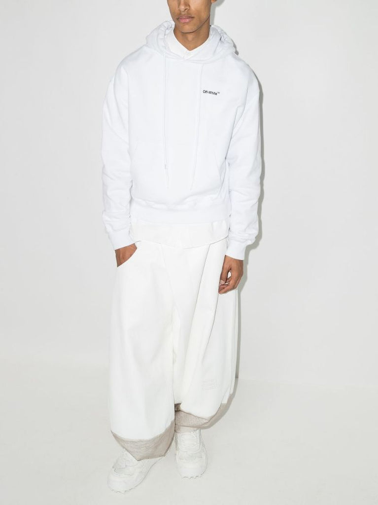 White Caravaggio Arrow Logo Hoodie