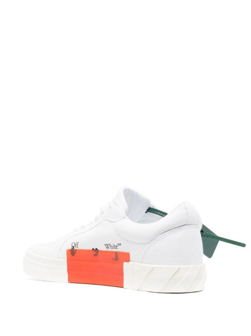 White Vulcanised Canvas Low Top Sneakers