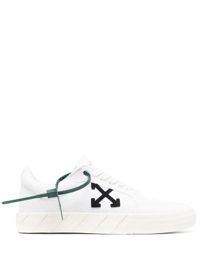 White Vulcanised Canvas Low Top Sneakers