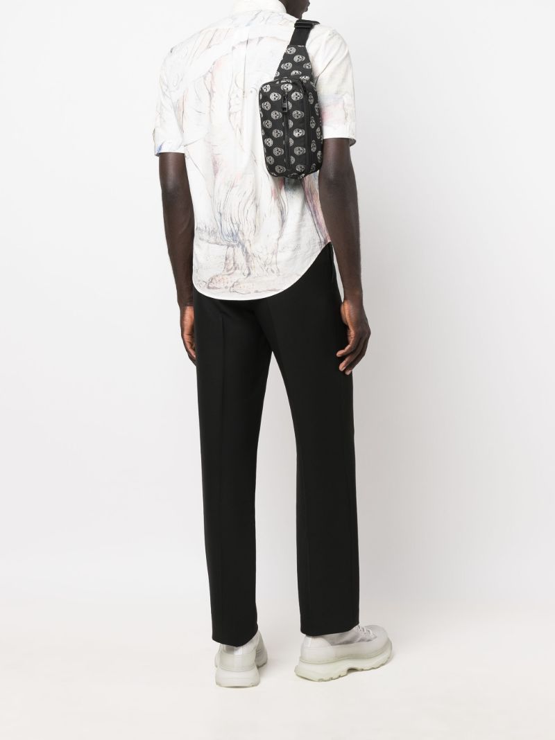 Black Skull-jacquard Crossbody Bag