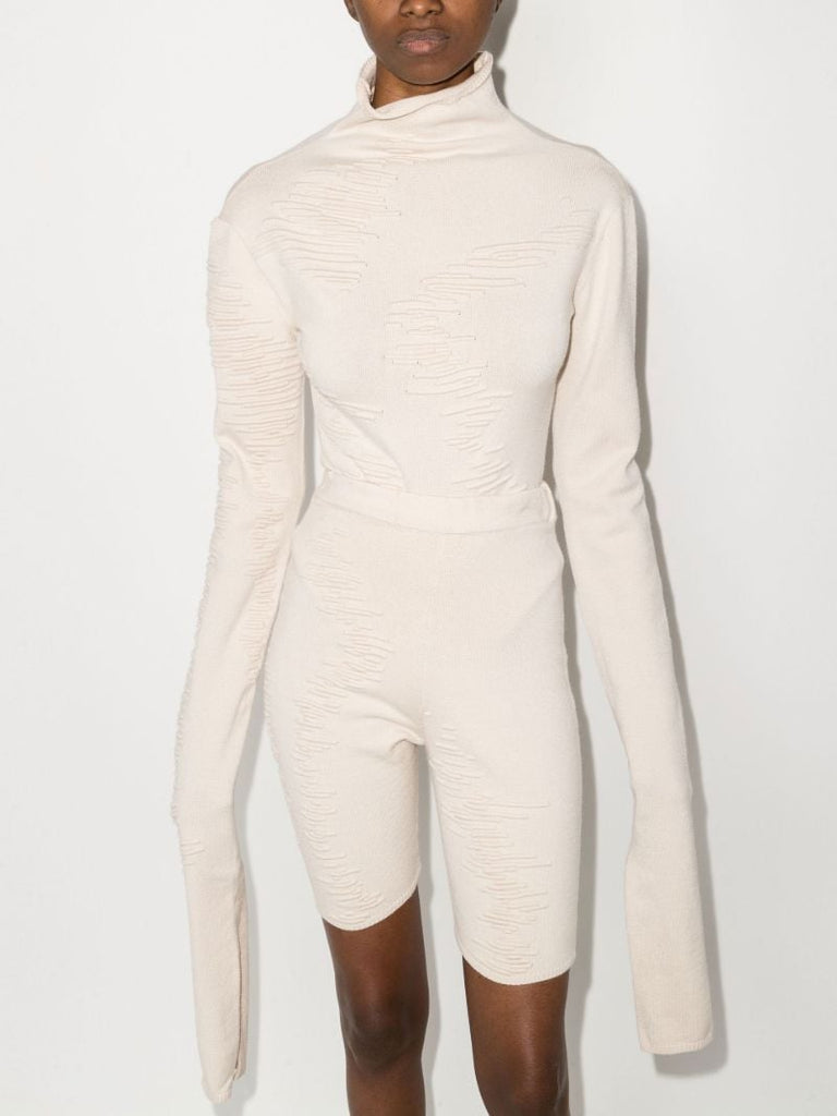 X Browns Focus Neutral Muscle Open Back Knitted Bodysuit