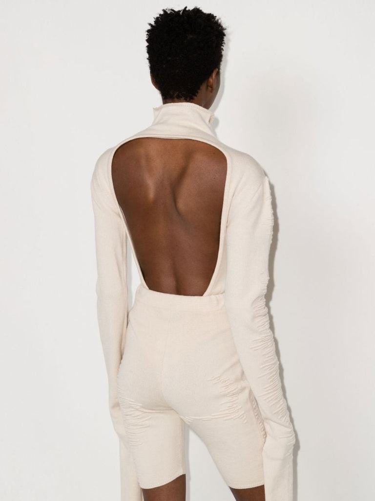 X Browns Focus Neutral Muscle Open Back Knitted Bodysuit