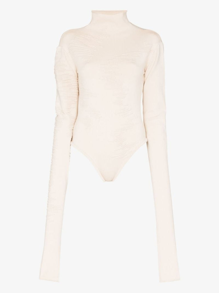 X Browns Focus Neutral Muscle Open Back Knitted Bodysuit