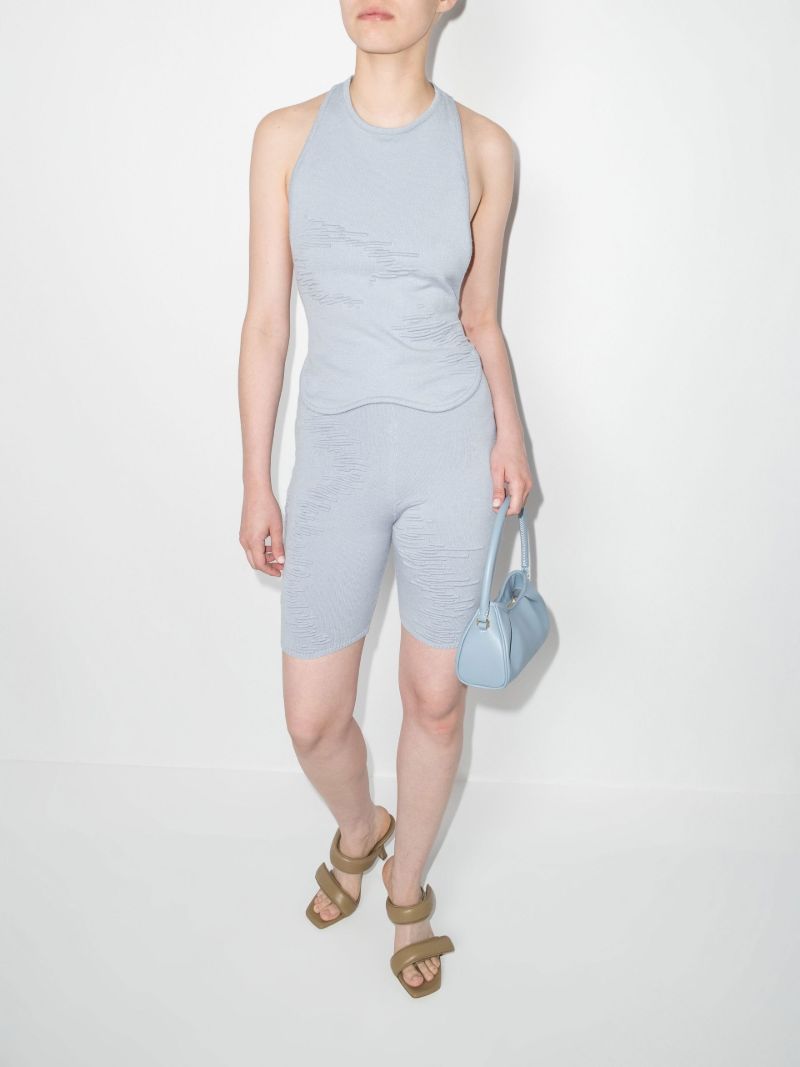 X Browns Focus Blue Muscle Open Back Knitted Top