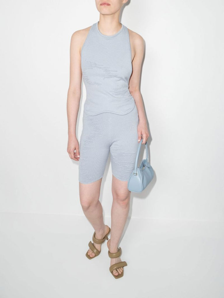 X Browns Focus Blue Muscle Open Back Knitted Top