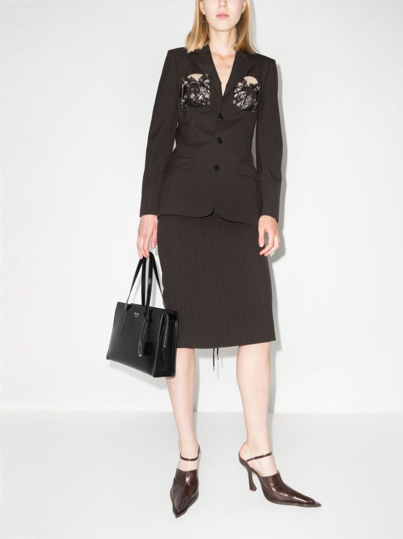 X Lotta Volkova Pinstripe Single-breasted Wool Blazer