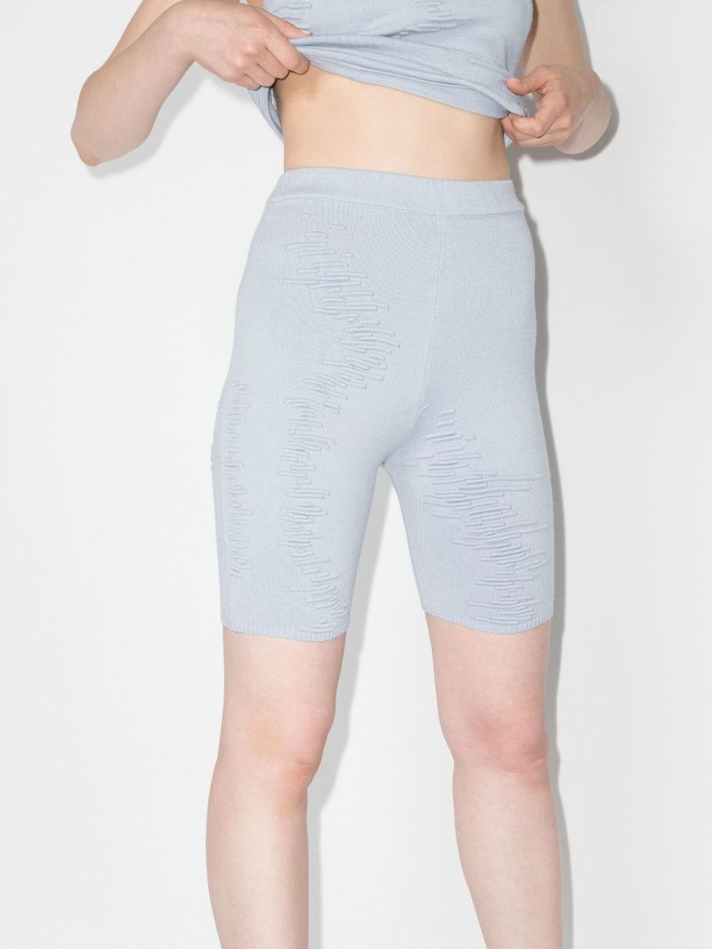 X Browns Focus Blue Muscle High Waist Knitted Shorts