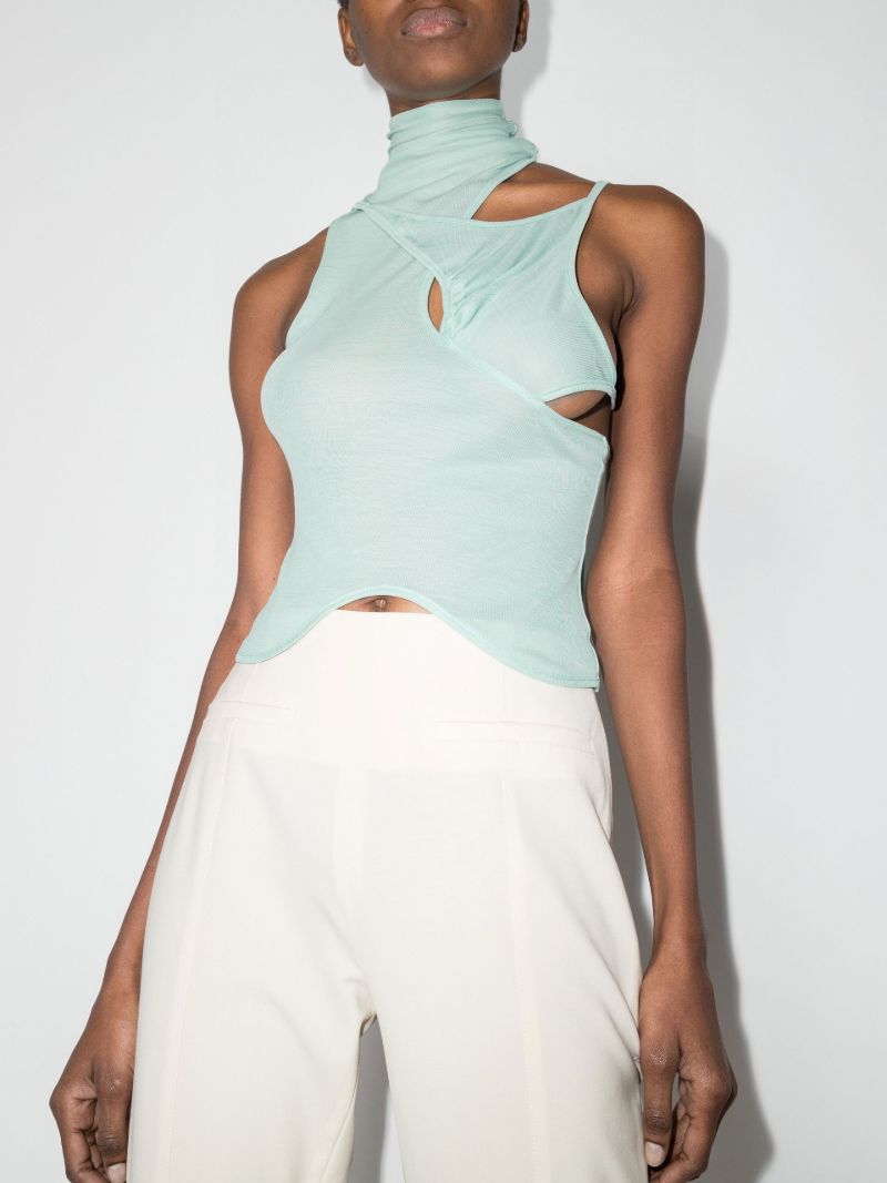 X Browns Focus Blue Ricky Layered Cutout Top