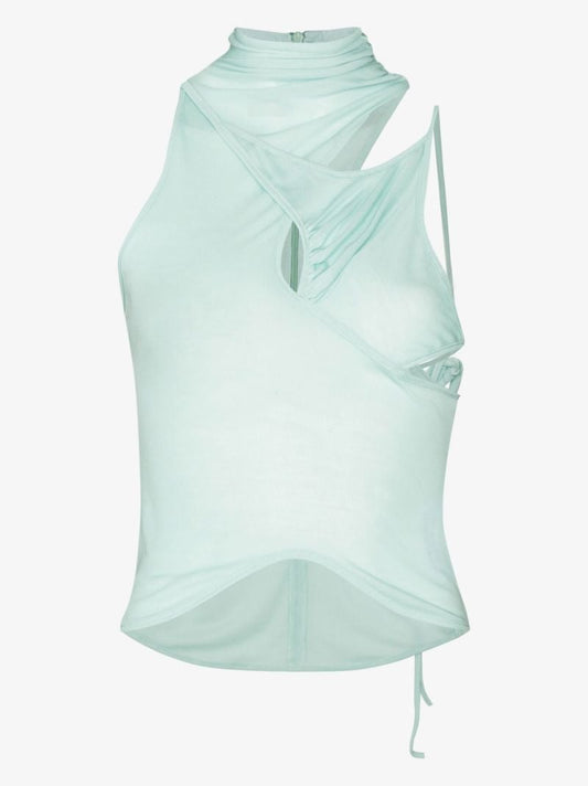 X Browns Focus Blue Ricky Layered Cutout Top