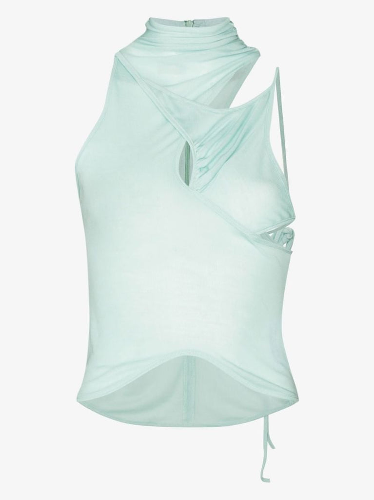 X Browns Focus Blue Ricky Layered Cutout Top