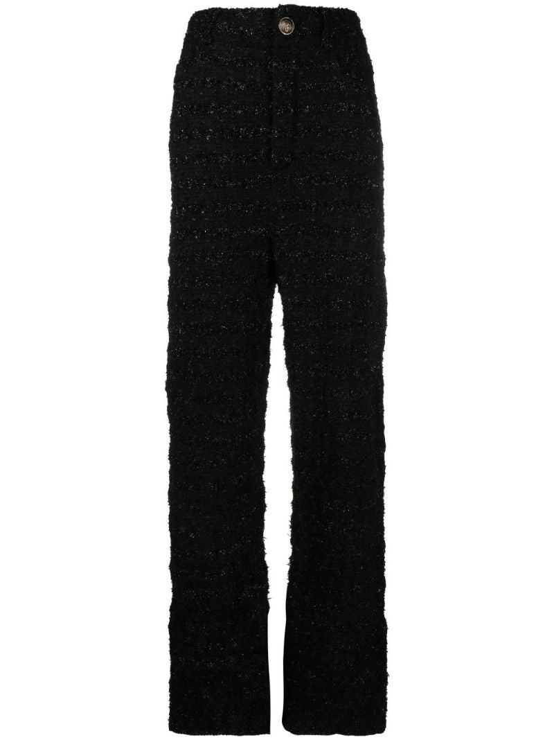 Black Tweed Baggy Trousers