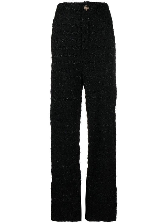 Black Tweed Baggy Trousers