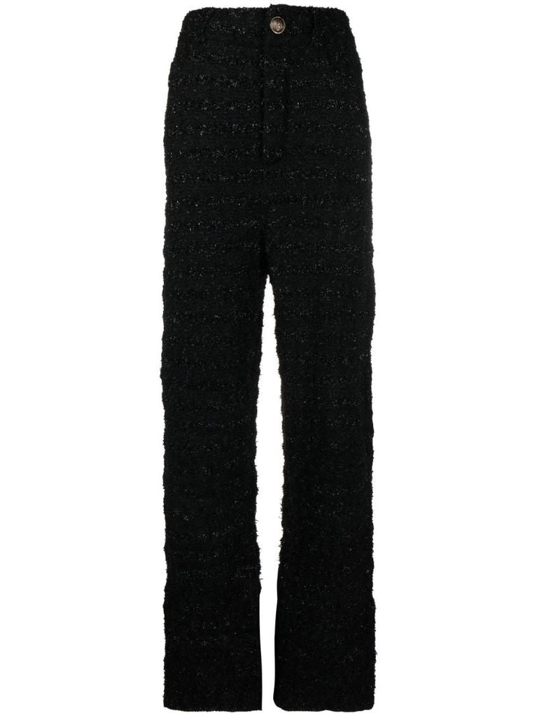 Black Tweed Baggy Trousers