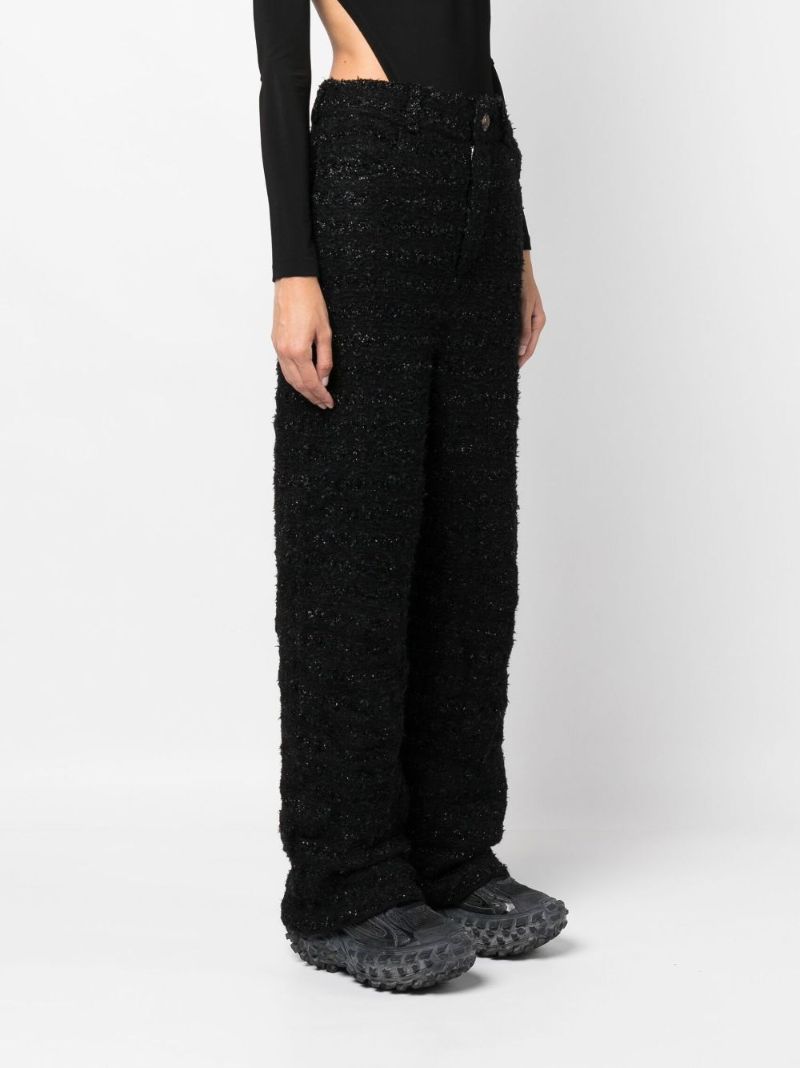 Black Tweed Baggy Trousers