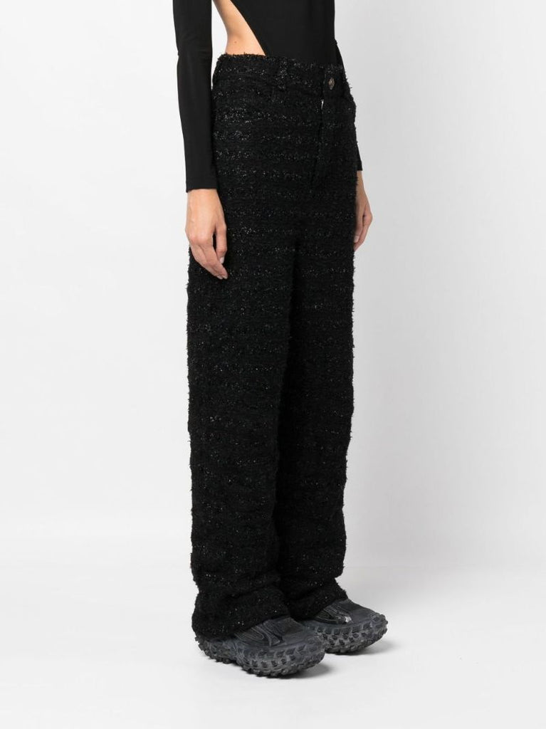 Black Tweed Baggy Trousers