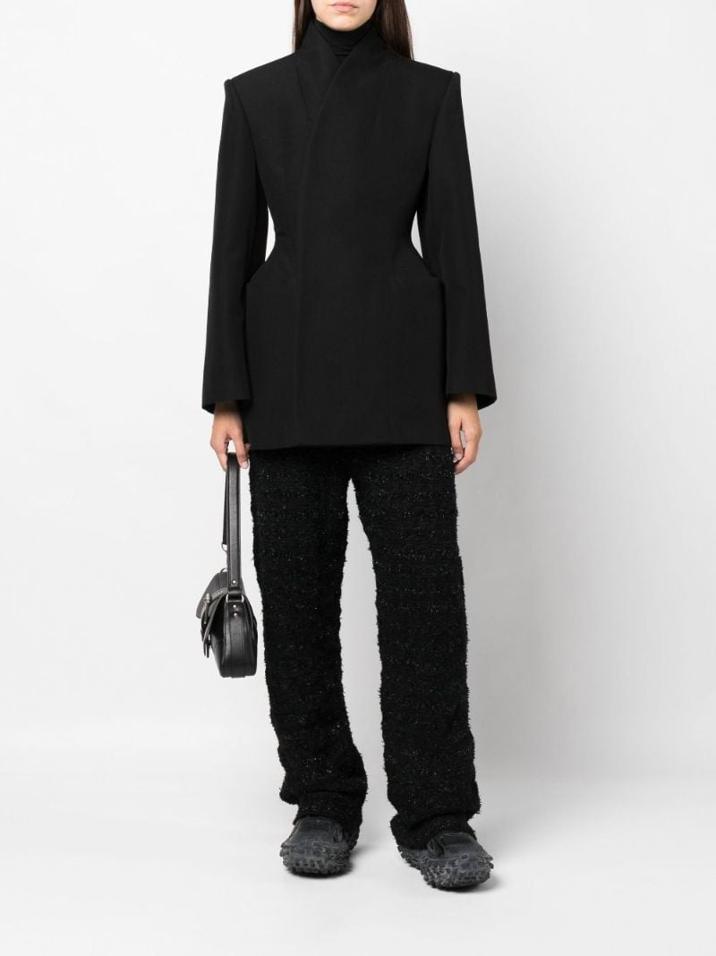 Black Tweed Baggy Trousers