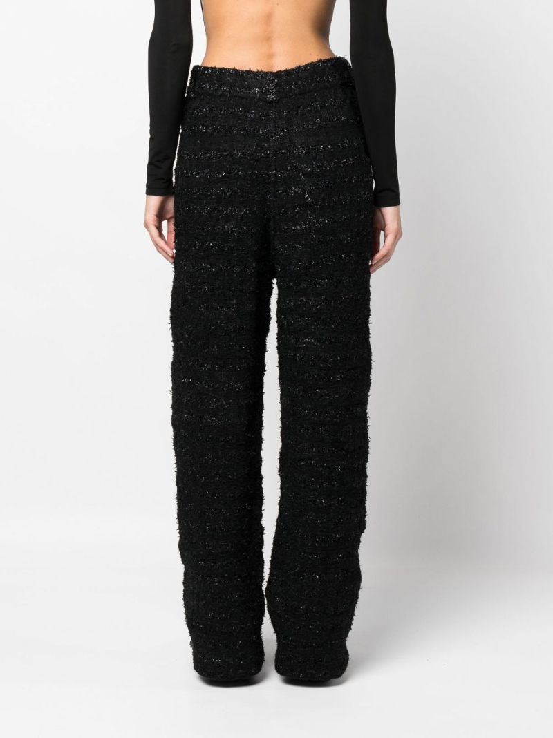 Black Tweed Baggy Trousers