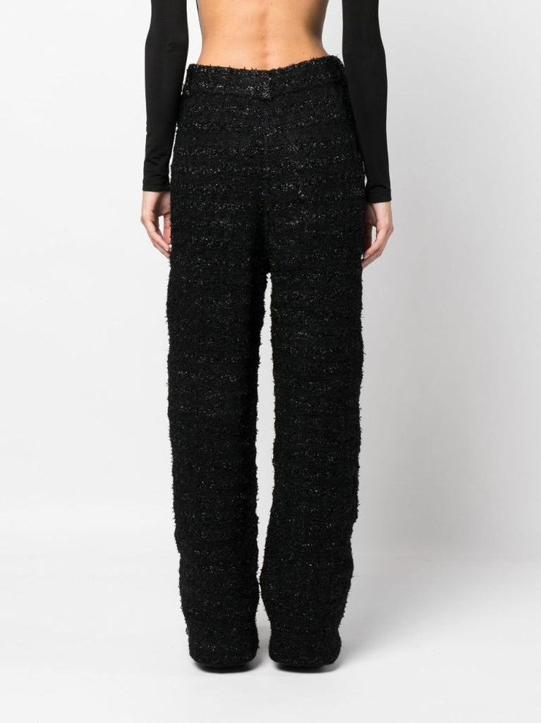 Black Tweed Baggy Trousers